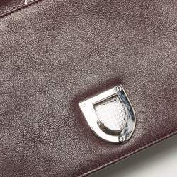 Pre Owned Dior Burgundy Leather Medium Diorama Flap Shoulder Bag