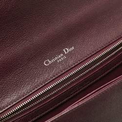 Pre Owned Dior Burgundy Leather Medium Diorama Flap Shoulder Bag