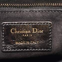 Pre Owned Dior Black Cannage Patent Leather Small Lady Dior Tote
