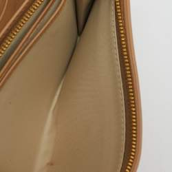 Pre Owned Dior Beige Woven Patent and Leather Lady Dior Rendezvous Wallet on Chain