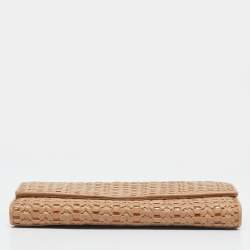 Pre Owned Dior Beige Woven Patent and Leather Lady Dior Rendezvous Wallet on Chain