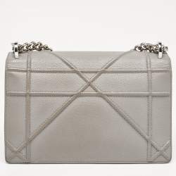 Dior Grey Leather Medium Diorama Flap Shoulder Bag