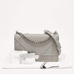 Dior Grey Leather Medium Diorama Flap Shoulder Bag