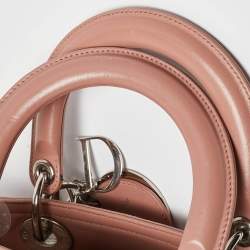 Pre Owned Dior Pink Cannage Leather Granville Polochon Satchel