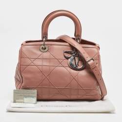 Pre Owned Dior Pink Cannage Leather Granville Polochon Satchel