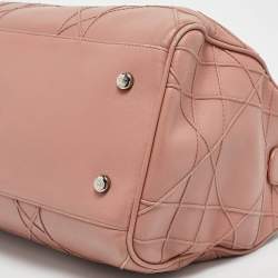 Pre Owned Dior Pink Cannage Leather Granville Polochon Satchel