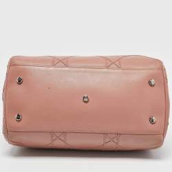 Pre Owned Dior Pink Cannage Leather Granville Polochon Satchel