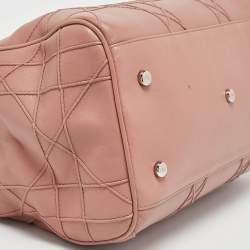 Pre Owned Dior Pink Cannage Leather Granville Polochon Satchel