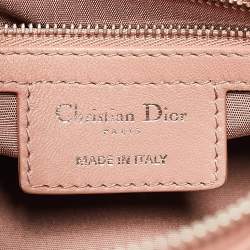 Pre Owned Dior Pink Cannage Leather Granville Polochon Satchel