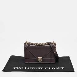 Dior Burgundy Leather Small Diorama Shoulder Bag