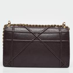 Dior Burgundy Leather Small Diorama Shoulder Bag
