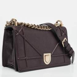 Dior Burgundy Leather Small Diorama Shoulder Bag