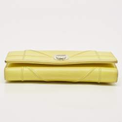 Dior Yellow Leather Diorama Wallet on Chain