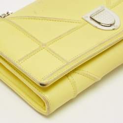 Dior Yellow Leather Diorama Wallet on Chain
