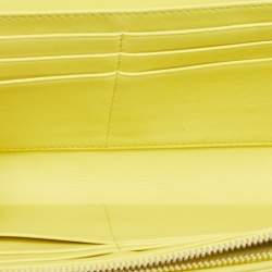 Dior Yellow Leather Diorama Wallet on Chain