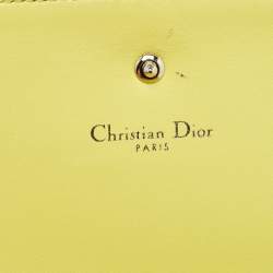Dior Yellow Leather Diorama Wallet on Chain