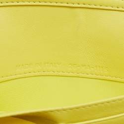 Dior Yellow Leather Diorama Wallet on Chain