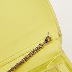 Dior Yellow Leather Diorama Wallet on Chain
