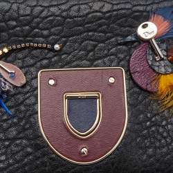 Pre Owned Dior Black Leather Embellished Diorama Club Shoulder Bag