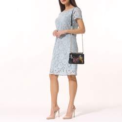 Pre Owned Dior Black Leather Embellished Diorama Club Shoulder Bag