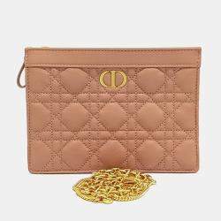 Dior Pink Leather Caro Chain Crossbody Bag