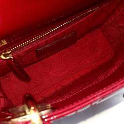 Pre Owned Dior Red Patent Leather Lady Mini Bag