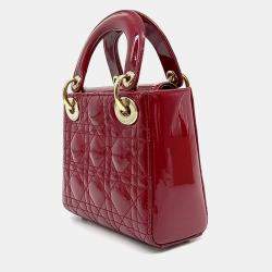 Pre Owned Dior Red Patent Leather Lady Mini Bag