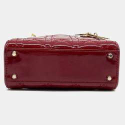 Pre Owned Dior Red Patent Leather Lady Mini Bag