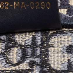 Dior Navy Blue Oblique Embroidered Canvas Large Book Tote