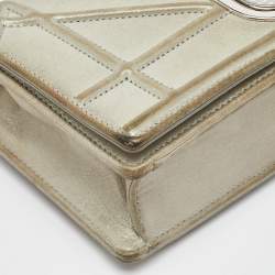 Dior Silver Shimmer Leather Mini Diorama Flap Bag