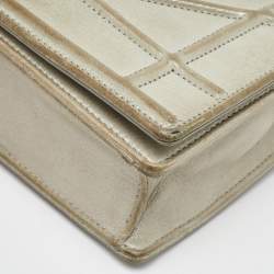 Dior Silver Shimmer Leather Mini Diorama Flap Bag
