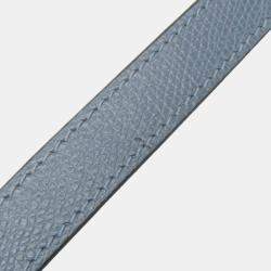 Pre Owned Dior Light Blue Gray Leather Saddle Shoulder Bag