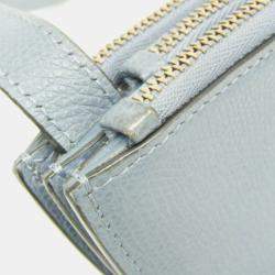 Pre Owned Dior Light Blue Gray Leather Saddle Shoulder Bag