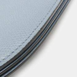 Pre Owned Dior Light Blue Gray Leather Saddle Shoulder Bag