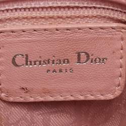 Pre Owned Dior Pink Cannage Leather Mini Lady Dior Tote