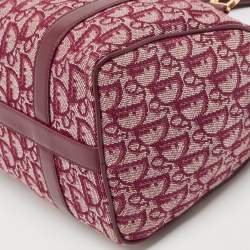 Pre Owned Dior Red Oblique Canvas and Leather Boston Bag