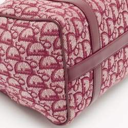 Pre Owned Dior Red Oblique Canvas and Leather Boston Bag