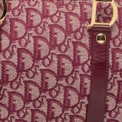 Pre Owned Dior Red Oblique Canvas and Leather Boston Bag