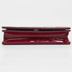 Pre Owned Dior Red Cannage Patent Leather Lady Dior Pouch Chain Clutch
