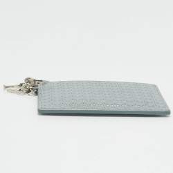 Dior Metallic Blue Patent Leather Lady Dior Card Holder