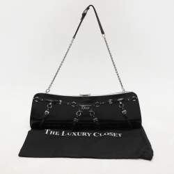 Pre Owned Dior Black Leather bondage Shoulder Bag