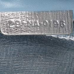 Pre Owned Dior Silver Cannage Leather Small Lucky Badges Lady Dior Tote