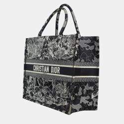 Christian Dior Canvas Embroidered Large Around The World Book Tote