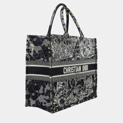 Christian Dior Canvas Embroidered Large Around The World Book Tote