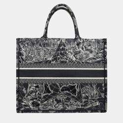 Christian Dior Canvas Embroidered Large Around The World Book Tote