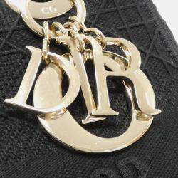 Dior Black Canvas Lady D-Lite Medium Handbag