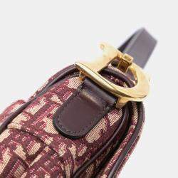 Dior Red Oblique Canvas Saddle Bag