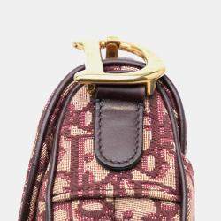 Dior Red Oblique Canvas Saddle Bag