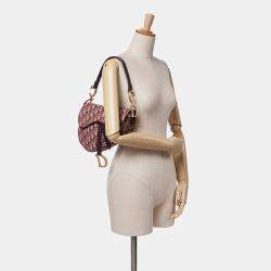 Dior Red Oblique Canvas Saddle Bag