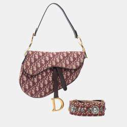 Dior Red Oblique Canvas Saddle Bag